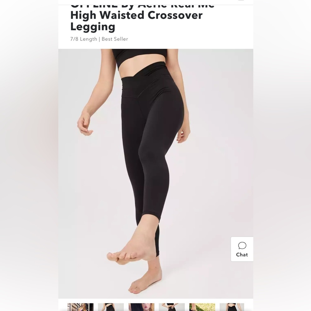 Aerie, size M. Black crossover leggings